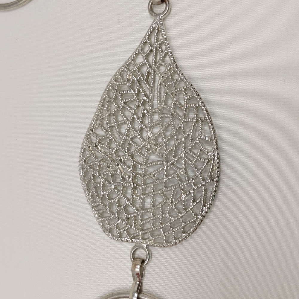 Women's Silver Tone Leaf Chain Belt - Picture 2 of 10